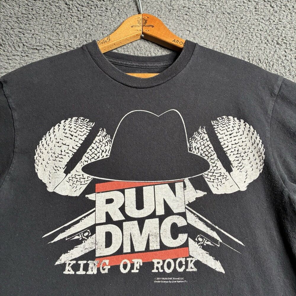 2011 RUN DMC King Of Rock Tour T-Shirt Band Tee Rap Y2K Mens Medium
